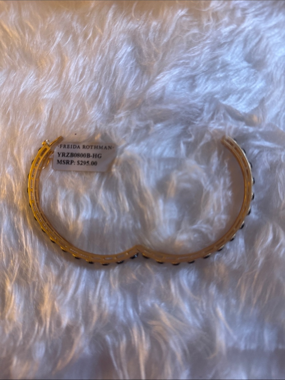 Freida Rothman Gold Bracelet with Black Stones - Picture 2 of 5